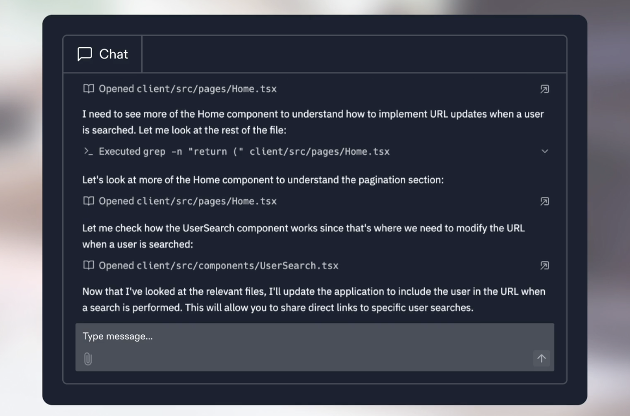 Replit AI Agent Chat Interface